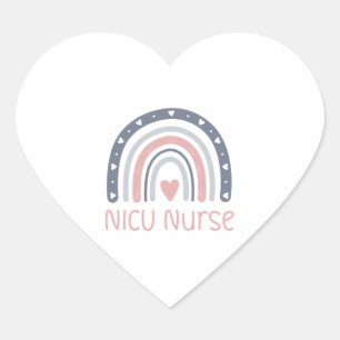 Pegatina En Forma De Corazón NICU Enfermera Boho Rainbow NICU Enfermeras Regalo