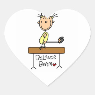 Pegatina En Forma De Corazón Niña en barra de equilibrio