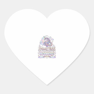 Pegatina En Forma De Corazón Niño de la Luna Unicornio Diseño Original de Zazzl