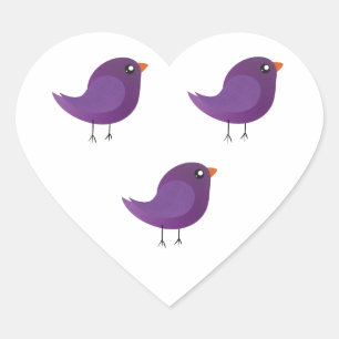 Pegatina En Forma De Corazón Niños pajarito lindo 