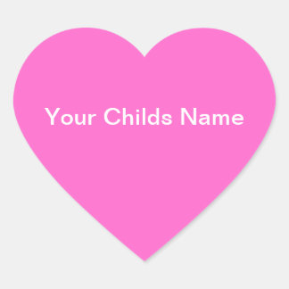 Pegatina En Forma De Corazón Niños Pegatina Nombre Corazón Blanco Rosa Personal