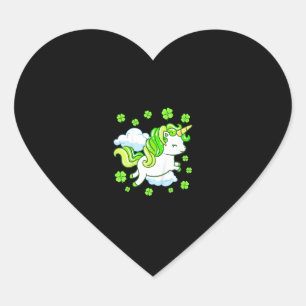 Pegatina En Forma De Corazón Niños St Patricks Día Unicornio Chicas Toddler Sha