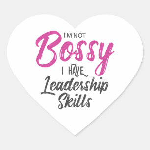 Pegatina En Forma De Corazón No soy jefe, tengo habilidades de liderazgo