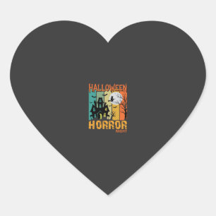 Pegatina En Forma De Corazón Noche de Terror de Halloween Casa Embrujada Vector