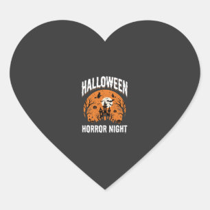 Pegatina En Forma De Corazón Noche de Terror de Halloween Castillo Embrujado Vi