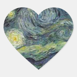 Pegatina En Forma De Corazón Noche Starry - van Gogh