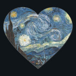 Pegatina En Forma De Corazón Noche Van Gogh Starry<br><div class="desc">Obra maestra de la noche Vincent Van Gogh Starry,  obra de arte de época sobre productos modernos de Zazilicious</div>