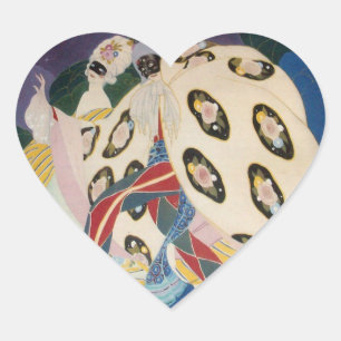 Pegatina En Forma De Corazón NOCTURNA CON MÁSCARAS / Corazón de mascarada venec