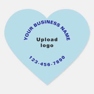 Pegatina En Forma De Corazón Nombre comercial, logotipo y número de teléfono en