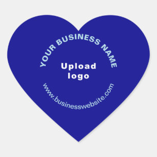 Pegatina En Forma De Corazón Nombre comercial, logotipo y sitio web en azul
