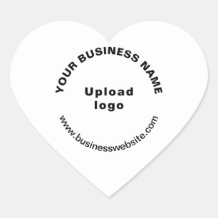Pegatina En Forma De Corazón Nombre comercial, logotipo y sitio web en blanco