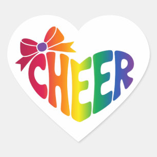 Pegatina En Forma De Corazón Nombre de animadora personalizado   Logotipo color
