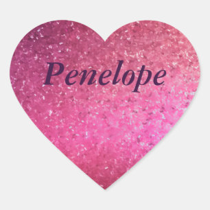 Pegatina En Forma De Corazón Nombre de Chicas de corazón Purpurina rosado