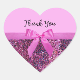 Pegatina En Forma De Corazón Nombre de guión de Coquette Bow & Pink Purple Purp