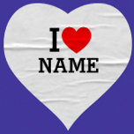 Pegatina En Forma De Corazón Nombre del corazón<br><div class="desc">Escriba el nombre o texto deseado en la sección de nombres.</div>