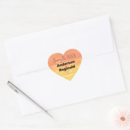 Pegatina En Forma De Corazón Nombre Fecha verano Rústico Boda de la Melaza Amar