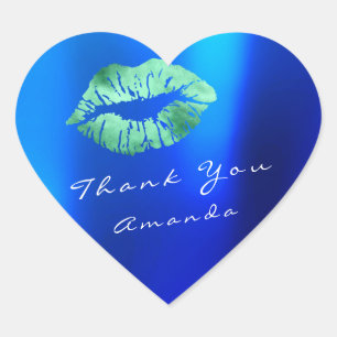 Pegatina En Forma De Corazón Nombre Gracias A La Marina Esmeralda Del Beso Cord
