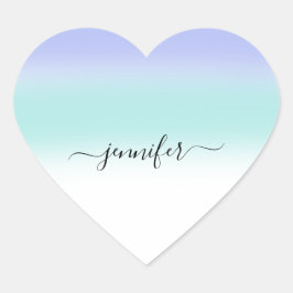 Pegatina En Forma De Corazón Nombre Pequeña Empresa Gracias Dusty Blue PurplePa
