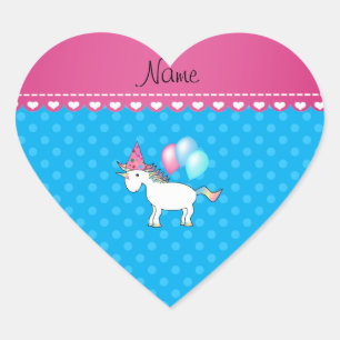 Pegatina En Forma De Corazón Nombre personalizado cumpleaños puntos de polka az