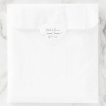Nombres elegantes de novia y novio en plata y blan