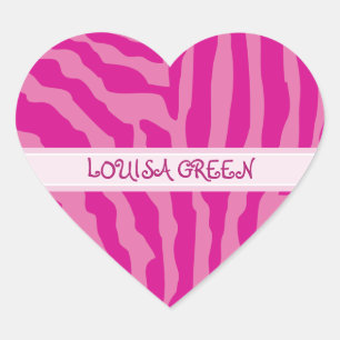 Pegatina En Forma De Corazón NOMBRES PERSONALIZADOS: impresión en animales 3B