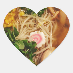Pegatina En Forma De Corazón Noodles de cerdo Ramen