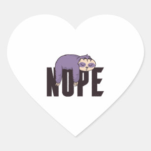 PEGATINA EN FORMA DE CORAZÓN NOPE SLOTH