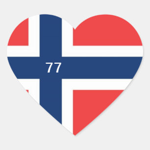 PEGATINA EN FORMA DE CORAZÓN NORUEGA 77