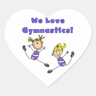 Pegatina En Forma De Corazón Nos encanta la gimnasia