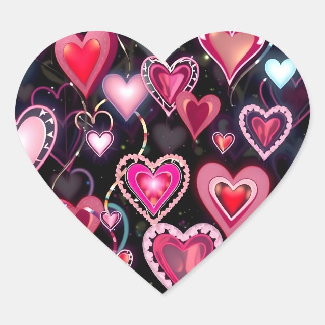 Pegatina En Forma De Corazón Nota de amor (Anverso)