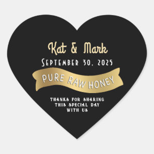 Pegatina En Forma De Corazón Novia y Boda Groom Fecha Banner de oro Corazón Mie