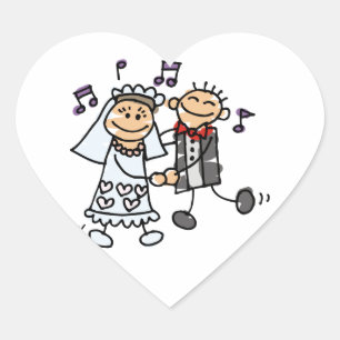 Pegatina En Forma De Corazón Novia y Groom celebran los corazones Bodas