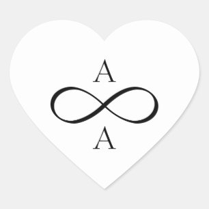 Pegatina En Forma De Corazón Novia y Groom Forever Infinity