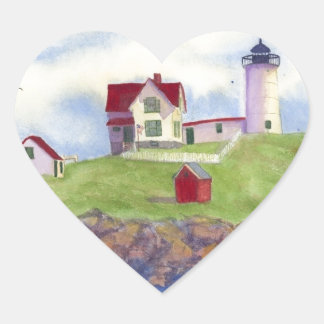Pegatina En Forma De Corazón Nubble Light House York Maine