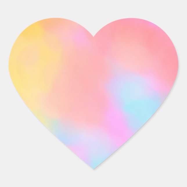 Pegatina En Forma De Corazón nube arcoíris (Anverso)