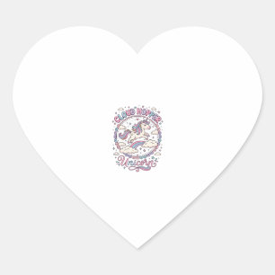 Pegatina En Forma De Corazón Nube de Unicornio Saltador Regalo Divertido Lindo
