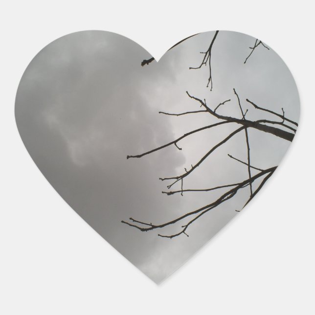 Pegatina En Forma De Corazón Nubes de tormenta oscura (Anverso)