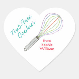 Pegatina En Forma De Corazón Nut free cookie labels / stickers