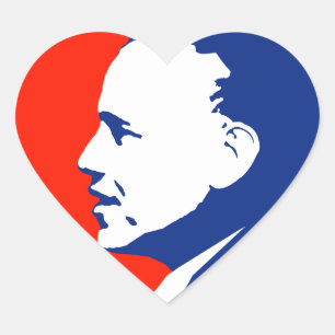 Pegatina En Forma De Corazón Obama 2012