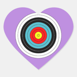 Pegatina En Forma De Corazón Objetivo de tiro con arco deportivo sobre corazón 