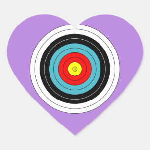 Pegatina En Forma De Corazón Objetivo de tiro con arco deportivo sobre corazón
