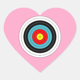 Pegatina En Forma De Corazón Objetivo de tiro con arco deportivo sobre corazón 