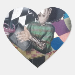 Pegatina En Forma De Corazón Obra de arte de grafiti abstracto