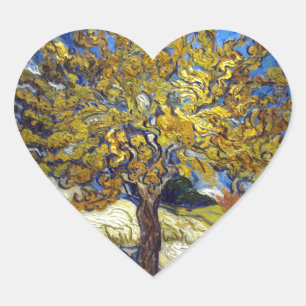 Pegatina En Forma De Corazón Obra Maestra del Árbol de Moras de Van Gogh