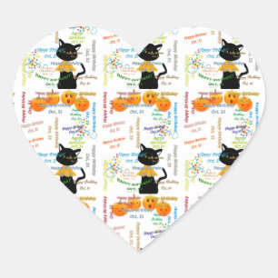 Pegatina En Forma De Corazón Octubre, 31 Pegatina de cumpleaños