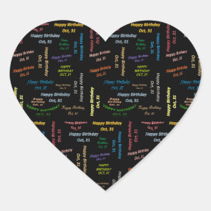 Pegatina En Forma De Corazón Octubre, 31 Pegatina de cumpleaños