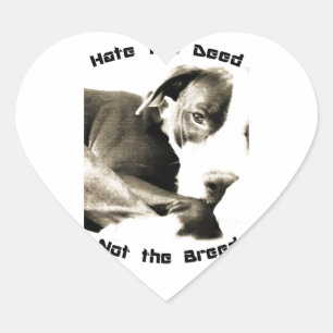 Pegatina En Forma De Corazón odio la acción, no la raza pitbull