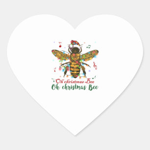 Pegatina En Forma De Corazón Oh Feliz Regalos de Abejas de Navidad