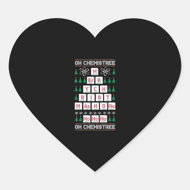 Pegatina En Forma De Corazón oh Navidades de Química Química (Anverso)