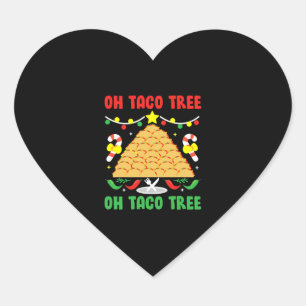 Pegatina En Forma De Corazón Oh Navidades de Taco Tree Mexican Food Taco Lover